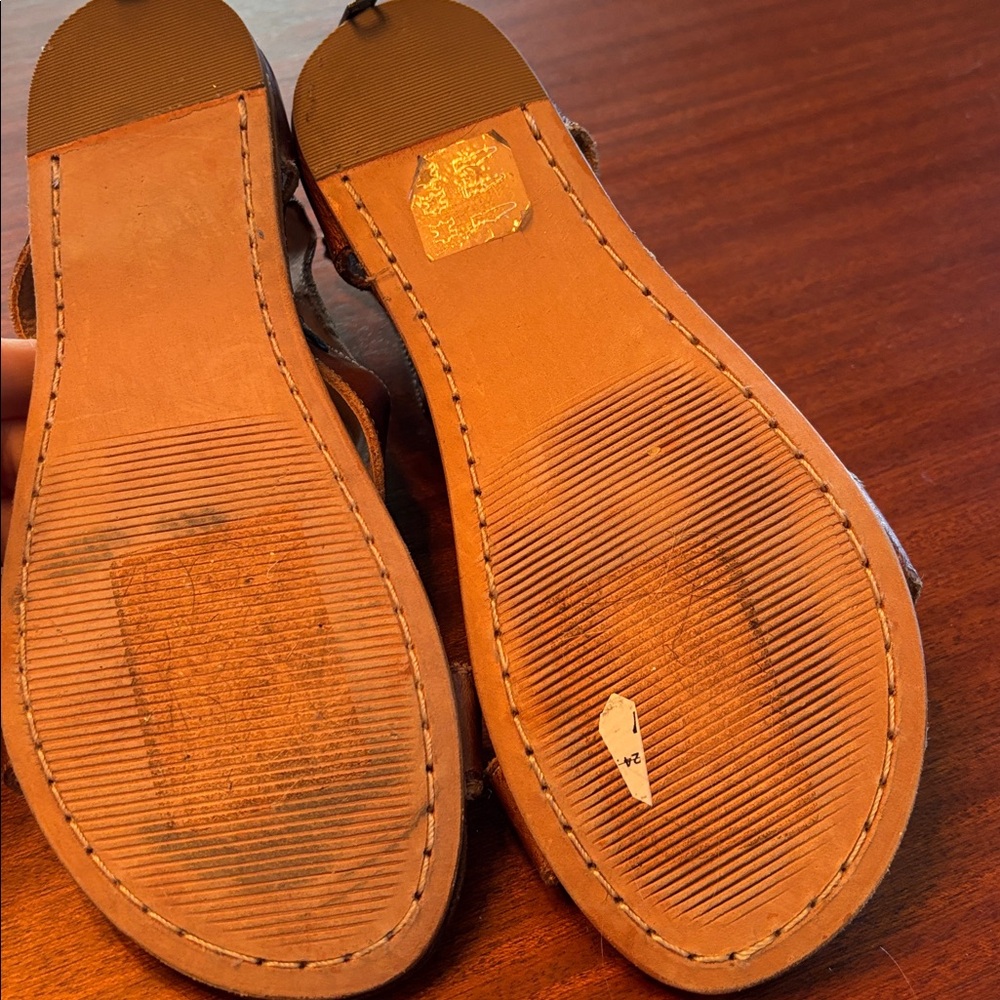 BED|STU Brown Leather Cutout Open-Toe Sandals - Picture 7 of 7
